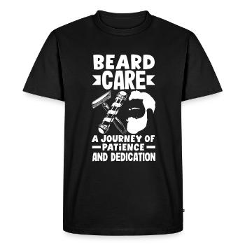 Beard care A journey of patience and dedication - Men's Premium Organic T-Shirt - black - Front - Nico (187cm)