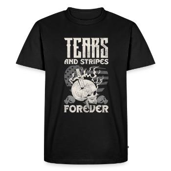 Emoticon Emo Tears and Stripes Forever Emocore - T-shirt Premium bio Homme - noir - Devant - Nico (187cm)