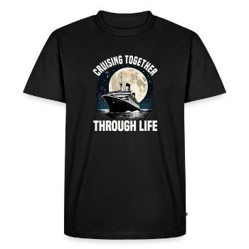 Croisière ensemble à travers un bateau de croisière Life - T-shirt Premium bio Homme - noir - Devant - Nico (187cm)