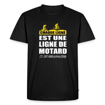 Chaque ligne est une ligne de motard t-shirt - T-shirt Premium bio Homme - noir - Devant - Nico (187cm)