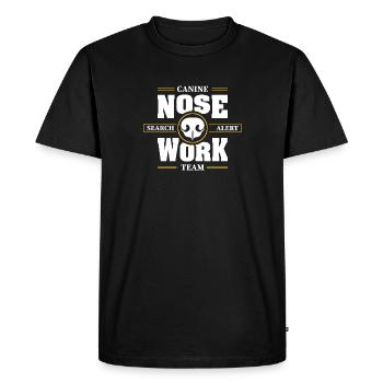TRAVAIL DU NEZ Recherche d’équipe Nez de chien Chiens de travail Chien - T-shirt Premium bio Homme - noir - Devant - Nico (187cm)