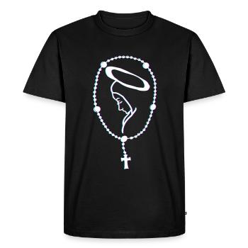 Foi Rosaire Chrétien Croyant Religieux - T-shirt Premium bio Homme - noir - Devant - Nico (187cm)