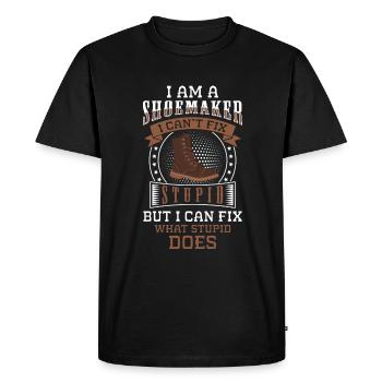 Cobbler Profession Boots Leather - Men's Premium Organic T-Shirt - black - Front - Nico (187cm)