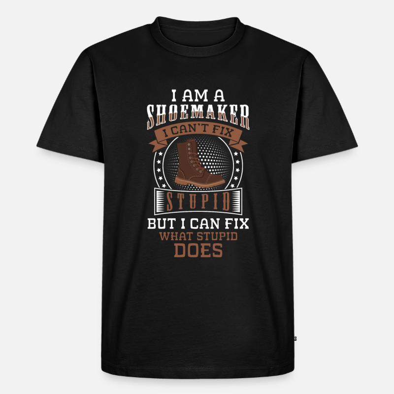 Schuster Beruf Stiefel Leder - Männer Premium Bio T-Shirt - Schwarz