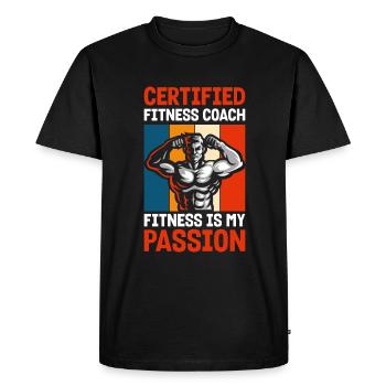 Gym Train Pompes Athlètes - T-shirt Premium bio Homme - noir - Devant - Nico (187cm)