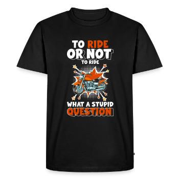 Retro Style Illustration - Men's Premium Organic T-Shirt - black - Front - Nico (187cm)