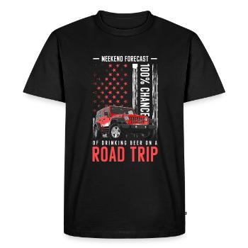 Road trip camping Nouvelle voiture du monde - T-shirt Premium bio Homme - noir - Devant - Nico (187cm)