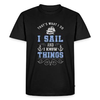 Sailboat Captain Beach Holiday - Men's Premium Organic T-Shirt - black - Front - Nico (187cm)