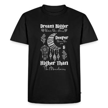 Rêves, méditation, amour - T-shirt Premium bio Homme - noir - Devant - Nico (187cm)