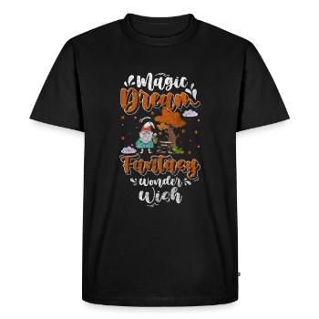 Lutin Fantasy Jardin Leprechaun - T-shirt Premium bio Homme - noir - Devant - Nico (187cm)