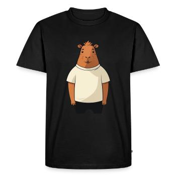 Mec capybara - T-shirt Premium bio Homme - noir - Devant - Nico (187cm)