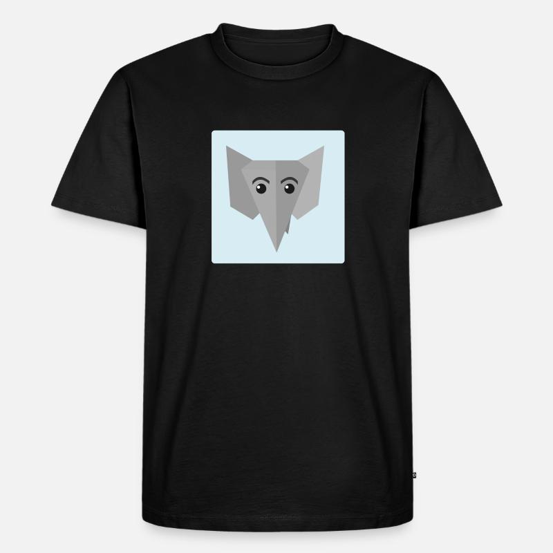 Elefant Doodle - Männer Premium Bio T-Shirt - Schwarz