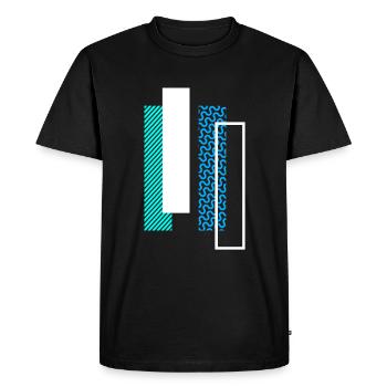 Lettre I i - T-shirt Premium bio Homme - noir - Devant - Nico (187cm)