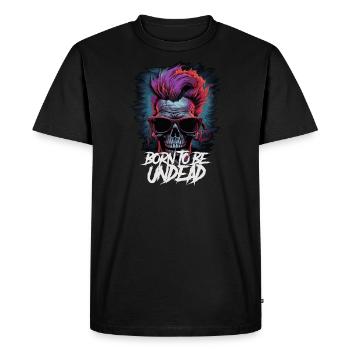 Né pour être mort-vivant - T-shirt Premium bio Homme - noir - Devant - Nico (187cm)