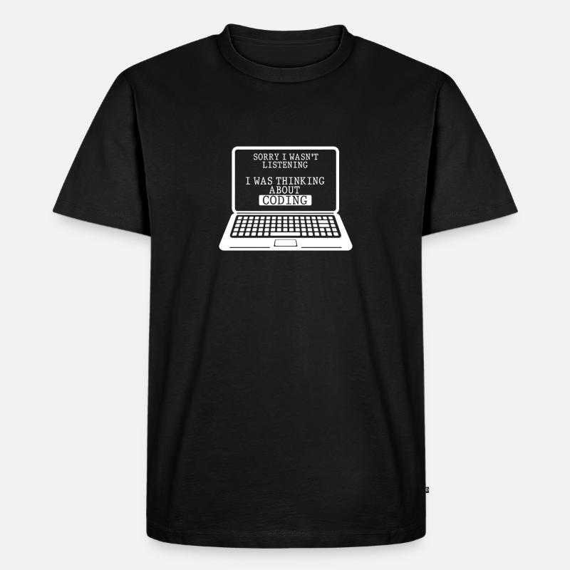Coding Computer Engineer Witzig Programmer - Men's Premium Organic T-Shirt - black