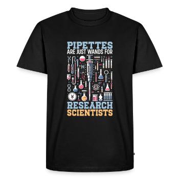 Funny lab technician biotechnologist - Men's Premium Organic T-Shirt - black - Front - Nico (187cm)