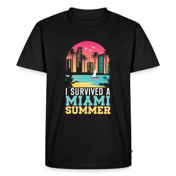 États-Unis États-Unis État d’Amérique Miami - T-shirt Premium bio Homme - noir - Devant - Nico (187cm)