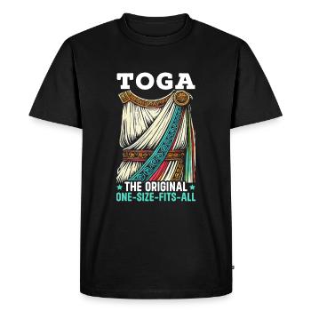 Greek Costume Party Toga - Men's Premium Organic T-Shirt - black - Front - Nico (187cm)