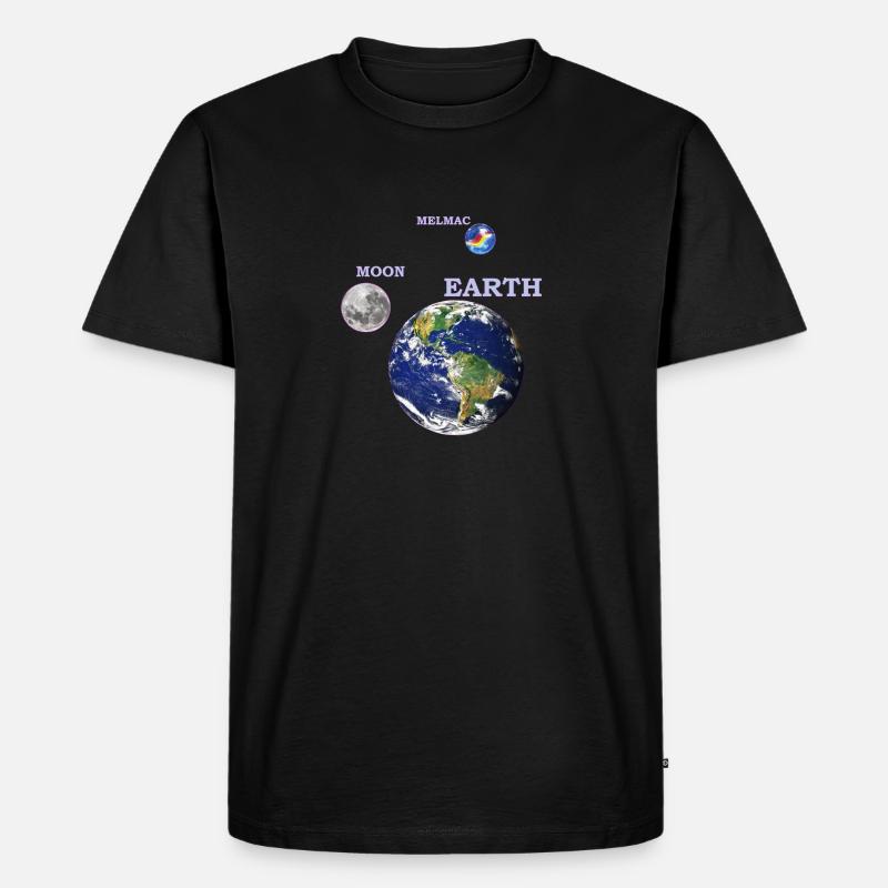 earth moon melmac 1 - Männer Premium Bio T-Shirt - Schwarz