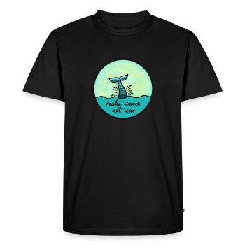 Faites des vagues pas la guerre - T-shirt Premium bio Homme - noir - Devant - Nico (187cm)