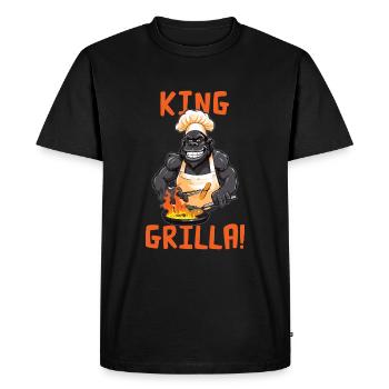 King Grilla - Funny Gorilla BBQ design - T-shirt Premium bio Homme - noir - Devant - Nico (187cm)
