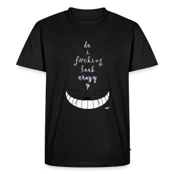 Alice crazy cat - T-shirt Premium bio Homme - noir - Devant - Nico (187cm)