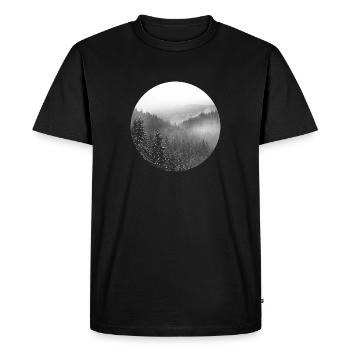 Snowy winter forest - Men's Premium Organic T-Shirt - black - Front - Nico (187cm)