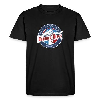 Route des Grandes Alpes | Thonon - Menton - Männer Premium Bio T-Shirt - Schwarz - Vorne - Nico (187cm)