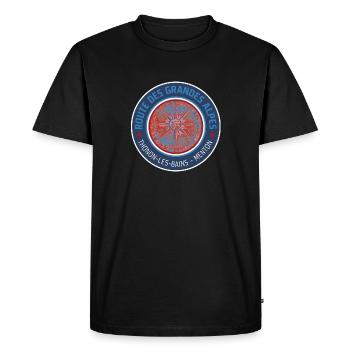 Route des Grandes Alpes | Rosace 2c - T-shirt Premium bio Homme - noir - Devant - Nico (187cm)