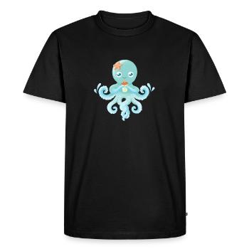 Octocute - T-shirt Premium bio Homme - noir - Devant - Nico (187cm)