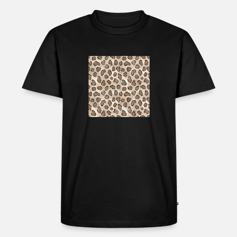 Schneeloepard Muster - Männer Premium Bio T-Shirt - Schwarz