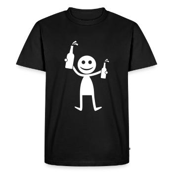 Silhouette de fête de la bière - T-shirt Premium bio Homme - noir - Devant - Nico (187cm)