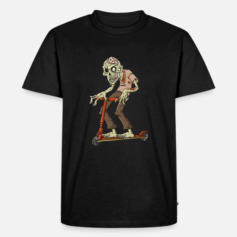Zombie auf Roller - Geschenkidee - Männer Premium Bio T-Shirt - Schwarz