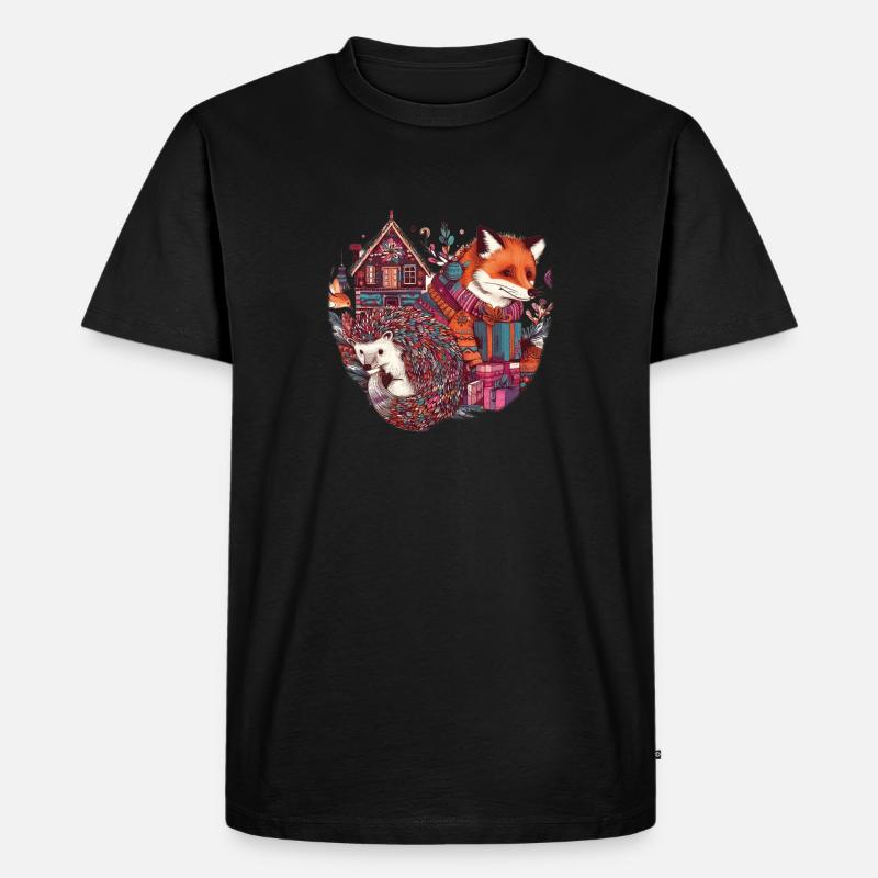Igel&Fuchs - Männer Premium Bio T-Shirt - Schwarz