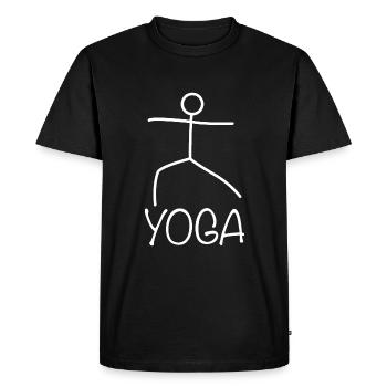 Exercice de yoga - T-shirt Premium bio Homme - noir - Devant - Nico (187cm)