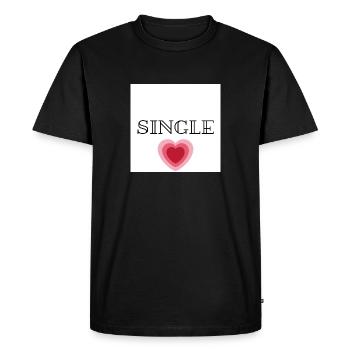 Célibataire - T-shirt Premium bio Homme - noir - Devant - Nico (187cm)