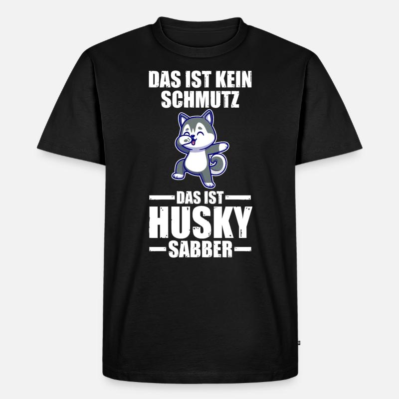 Hund Husky - Männer Premium Bio T-Shirt - Schwarz