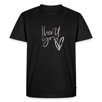 Je t'aime - T-shirt Premium bio Homme - noir - Devant - Nico (187cm)
