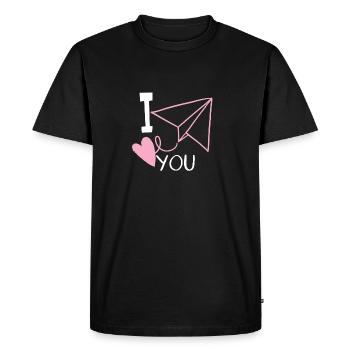 Je t'aime - T-shirt Premium bio Homme - noir - Devant - Nico (187cm)