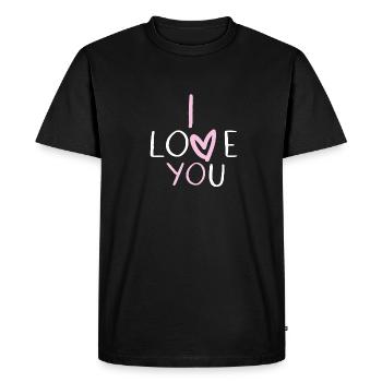 I love you - Men's Premium Organic T-Shirt - black - Front - Nico (187cm)