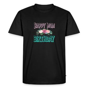 Joyeux anniversaire maman - T-shirt Premium bio Homme - noir - Devant - Nico (187cm)