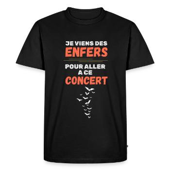 Je viens des Enfers Concert de Métal - T-shirt Premium bio Homme - noir - Devant - Nico (187cm)