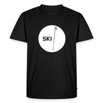 Alpine skier powder snow ski pole - Men's Premium Organic T-Shirt - black - Front - Nico (187cm)