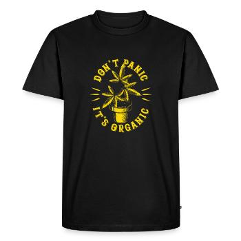 Don't panic it's organic - Men's Premium Organic T-Shirt - black - Front - Nico (187cm)