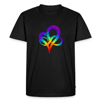Cadeau polyamour coloré de symbole de coeur LGBTQ - T-shirt Premium bio Homme - noir - Devant - Nico (187cm)