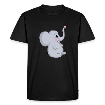 Éléphant - T-shirt Premium bio Homme - noir - Devant - Nico (187cm)