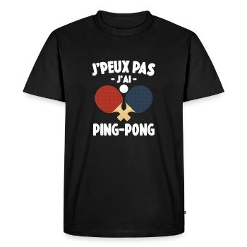 Je Peux Pas J'ai Ping-Pong Cadeau - T-shirt Premium bio Homme - noir - Devant - Nico (187cm)