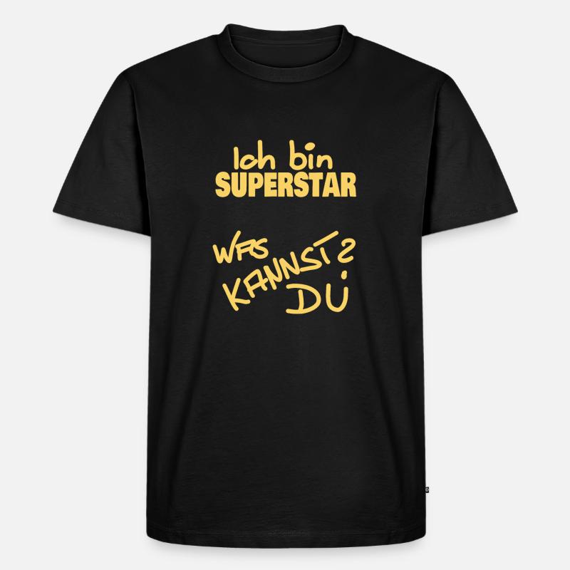 Ich bin superstar - Männer Premium Bio T-Shirt - Schwarz