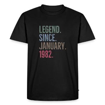 Legend Since January 1982 - Men's Premium Organic T-Shirt - black - Front - Nico (187cm)