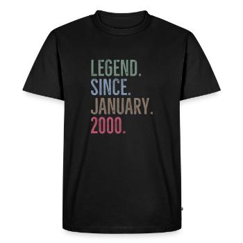 Legend Since January 2000 - Men's Premium Organic T-Shirt - black - Front - Nico (187cm)
